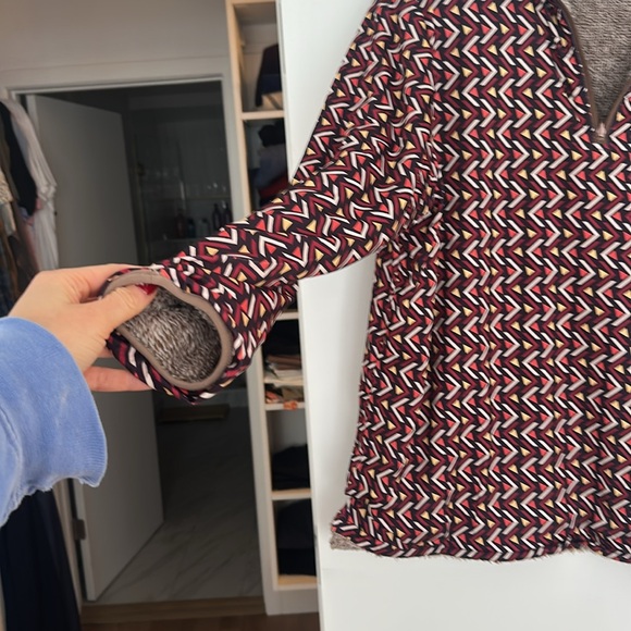 Men's reversible Patterned quarter zip pullover with Sherpa Lining - Picture 3 of 6